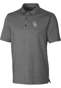Cutter and Buck Colorado Rockies Mens Charcoal City Connect Forge Short Sleeve Polo