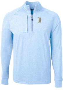 Cutter and Buck Boston Red Sox Mens Light Blue City Connect Adapt Eco Long Sleeve Qtr Zip Pullover
