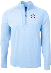 Cutter and Buck Miami Marlins Mens Light Blue City Connect Adapt Eco Long Sleeve 1/4 Zip Pullove..