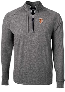 Cutter and Buck San Francisco Giants Mens Black City Connect Adapt Eco Long Sleeve Qtr Zip Pullove..