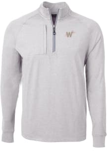 Cutter and Buck Washington Nationals Mens Grey City Connect Adapt Eco Long Sleeve 1/4 Zip Pullov..