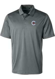 Cutter and Buck Chicago Cubs Mens Grey City Connect Prospect Short Sleeve Polo