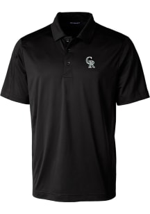 Cutter and Buck Colorado Rockies Mens Black City Connect Prospect Short Sleeve Polo