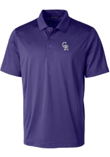 Cutter and Buck Colorado Rockies Mens Purple City Connect Prospect Short Sleeve Polo