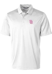 Cutter and Buck San Diego Padres Mens White City Connect Prospect Short Sleeve Polo