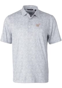 Cutter and Buck Washington Nationals Mens Grey City Connect Pike Short Sleeve Polo