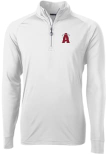 Cutter and Buck Los Angeles Angels Mens White City Connect Adapt Eco Knit Long Sleeve 1/4 Zip Pu..