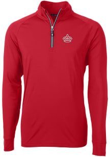 Cutter and Buck Miami Marlins Mens Red City Connect Adapt Eco Long Sleeve 1/4 Zip Pullover
