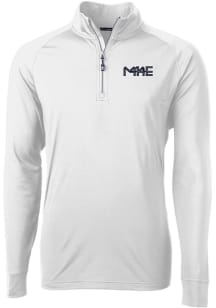 Cutter and Buck Milwaukee Brewers Mens White City Connect Adapt Eco Knit Long Sleeve 1/4 Zip Pul..