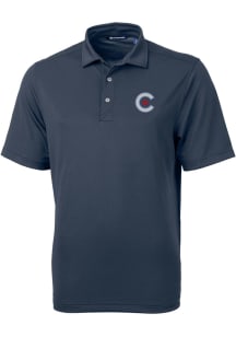Cutter and Buck Chicago Cubs Mens Navy Blue City Connect Virtue Eco Pique Short Sleeve Polo