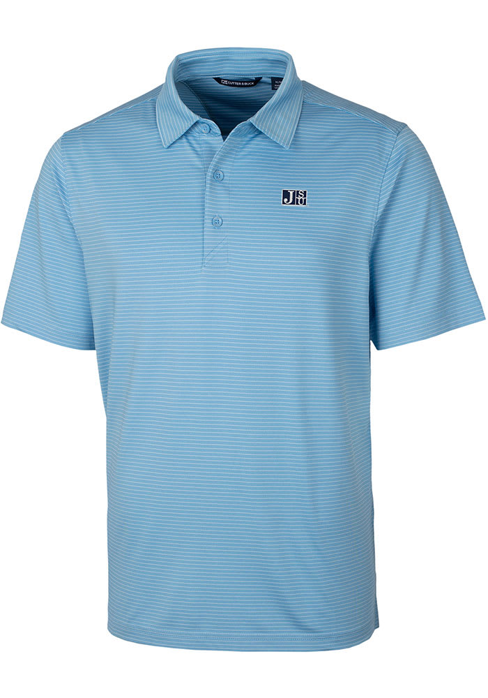 Cutter and Buck Jackson State Tigers Mens Blue Forge Pencil Stripe Big and Tall Polos Shirt