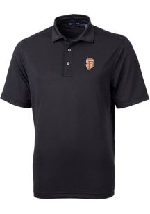 Cutter and Buck San Francisco Giants Mens Black City Connect Virtue Eco Pique Short Sleeve Polo