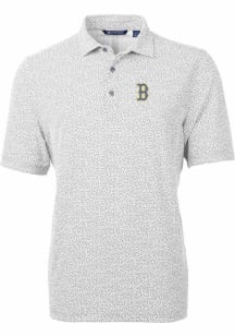 Cutter and Buck Boston Red Sox Mens Grey City Connect Virtue Eco Pique Botanical Short Sleeve Po..
