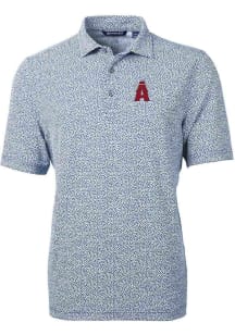 Cutter and Buck Los Angeles Angels Mens Navy Blue City Connect Virtue Eco Pique Botanical Short ..