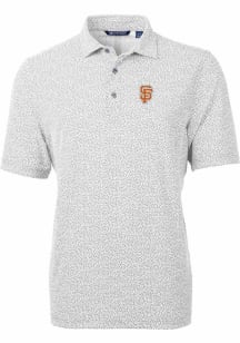 Cutter and Buck San Francisco Giants Mens Grey City Connect Virtue Eco Pique Botanical Short Sle..