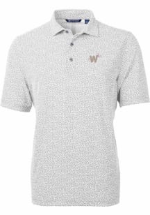 Cutter and Buck Washington Nationals Mens Grey City Connect Virtue Eco Pique Short Sleeve Polo