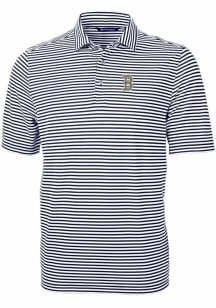 Cutter and Buck Boston Red Sox Mens Navy Blue City Connect Virtue Eco Pique Stripe Short Sleeve ..