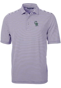 Cutter and Buck Colorado Rockies Mens Purple City Connect Virtue Eco Pique Short Sleeve Polo