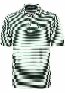 Cutter and Buck Colorado Rockies Mens Green City Connect Virtue Eco Pique Stripe Short Sleeve Po..