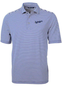 Cutter and Buck Los Angeles Dodgers Mens Blue City Connect Virtue Eco Pique Stripe Short Sleeve ..