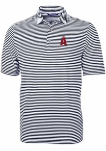 Cutter and Buck Los Angeles Angels Mens Navy Blue City Connect Virtue Eco Pique Stripe Short Sle..