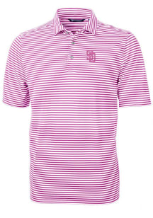 Cutter and Buck San Diego Padres Mens Pink City Connect Virtue Eco Pique Short Sleeve Polo
