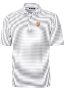 Cutter and Buck San Francisco Giants Mens Grey City Connect Virtue Eco Pique Stripe Short Sleeve..
