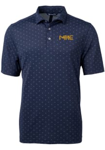 Cutter and Buck Milwaukee Brewers Mens Navy Blue City Connect Virtue Eco Pique Short Sleeve Polo
