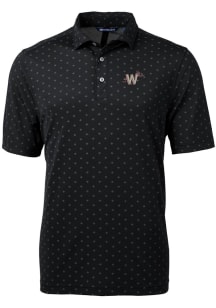 Cutter and Buck Washington Nationals Mens Black City Connect Virtue Eco Pique Short Sleeve Polo
