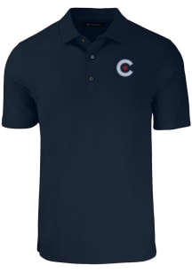 Cutter and Buck Chicago Cubs Mens Navy Blue City Connect Forge Short Sleeve Polo