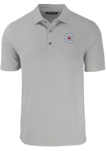 Cutter and Buck Chicago Cubs Mens Grey City Connect Forge Short Sleeve Polo