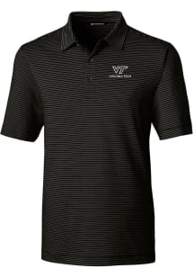 Cutter and Buck Virginia Tech Hokies Mens Black Forge Pencil Stripe Big and Tall Polos Shirt