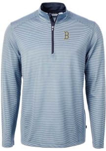 Cutter and Buck Boston Red Sox Mens Light Blue City Connect Virtue Eco Pique Long Sleeve 1/4 Zip..
