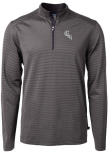 Cutter and Buck Chicago White Sox Mens Black City Connect Virtue Eco Pique Micro Stripe Long Sle..