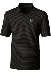 Cutter and Buck South Florida Bulls Mens Black Forge Pencil Stripe Big and Tall Polos Shirt