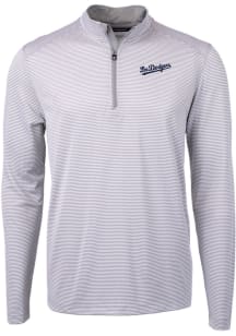 Cutter and Buck Los Angeles Dodgers Mens Grey City Connect Virtue Eco Pique Long Sleeve 1/4 Zip ..