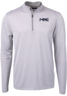 Cutter and Buck Milwaukee Brewers Mens Grey City Connect Virtue Eco Pique Long Sleeve 1/4 Zip Pu..