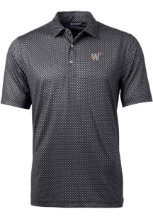 Cutter and Buck Washington Nationals Mens Black City Connect Pike Banner Short Sleeve Polo