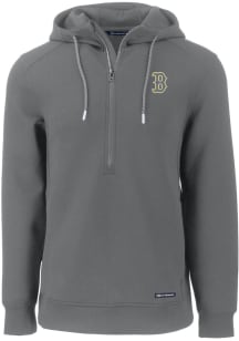 Cutter and Buck Boston Red Sox Mens Grey City Connect Roam Long Sleeve Hoodie