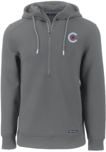 Cutter and Buck Chicago Cubs Mens Grey City Connect Roam Long Sleeve Hoodie