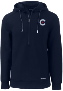 Cutter and Buck Chicago Cubs Mens Navy Blue City Connect Roam Long Sleeve Hoodie