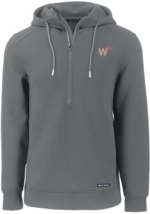 Cutter and Buck Washington Nationals Mens Grey City Connect Roam Long Sleeve Hoodie