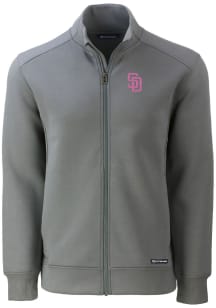 Cutter and Buck San Diego Padres Mens Grey City Connect Roam Light Weight Jacket