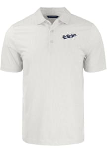 Cutter and Buck Los Angeles Dodgers Mens White City Connect Pike Symmetry Short Sleeve Polo