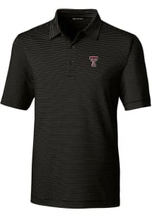 Cutter and Buck Texas Tech Red Raiders Mens Black Forge Pencil Stripe Big and Tall Polos Shirt