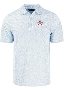 Cutter and Buck Miami Marlins Mens White City Connect Pike Symmetry Short Sleeve Polo