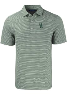 Cutter and Buck Colorado Rockies Mens Green City Connect Forge Double Stripe Short Sleeve Polo