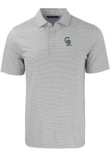 Cutter and Buck Colorado Rockies Mens Grey City Connect Forge Double Stripe Short Sleeve Polo