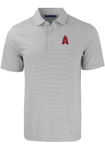 Cutter and Buck Los Angeles Angels Mens Grey City Connect Forge Double Stripe Short Sleeve Polo