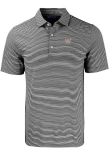 Cutter and Buck Washington Nationals Mens Black City Connect Forge Double Stripe Short Sleeve Po..